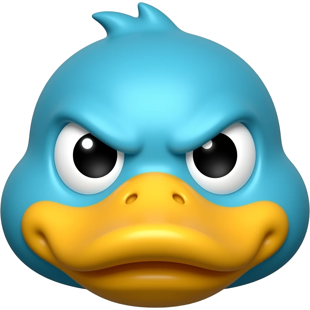 나쁜 표정의 오리 장난감 emoji