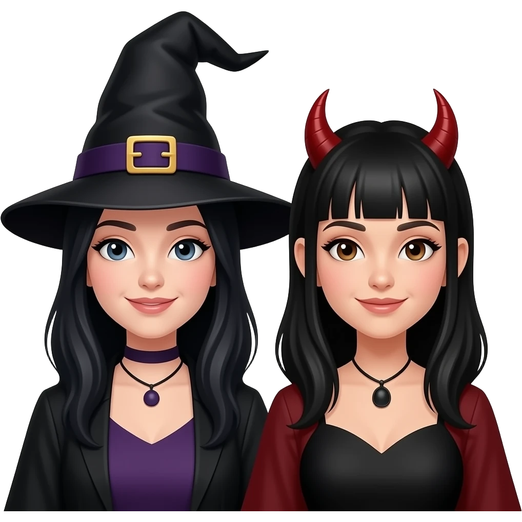 Witch and Devil dark duo emoji