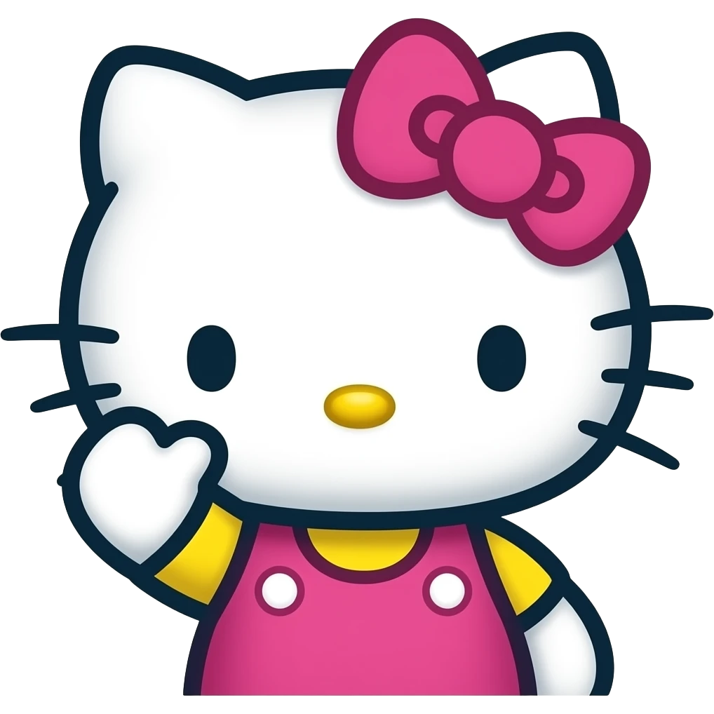 Hello kitty doing this 🤙 emoji