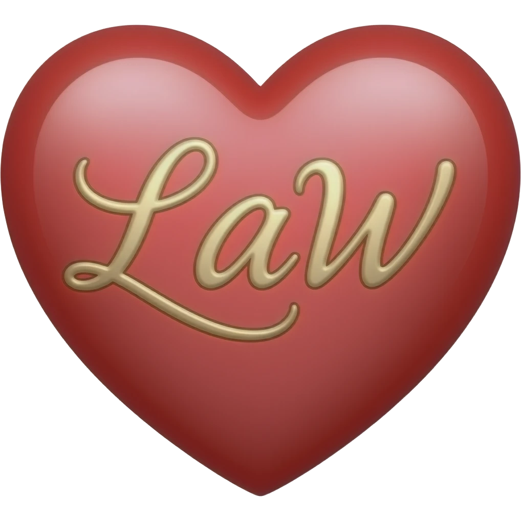 LAW being written on a heart with a fancy pen by it emoji