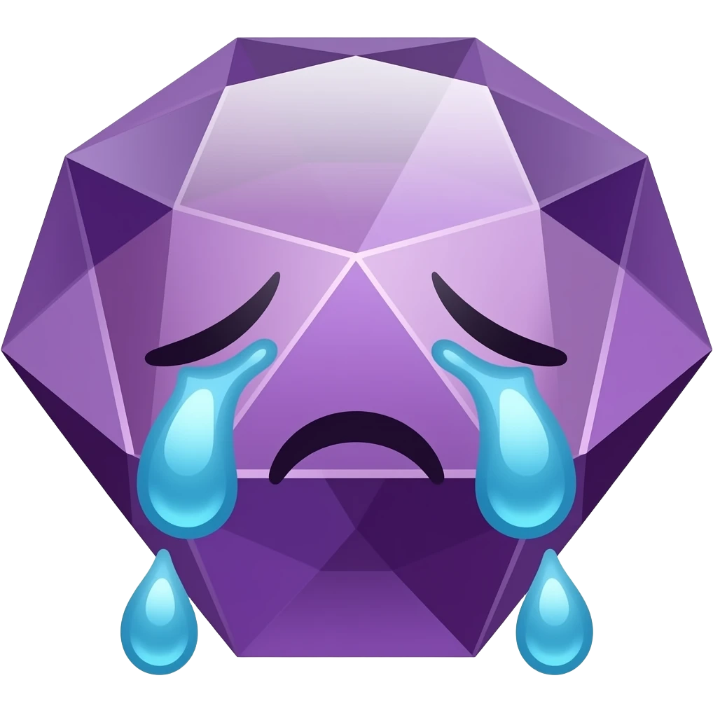 Purple crystal gem crying emoji