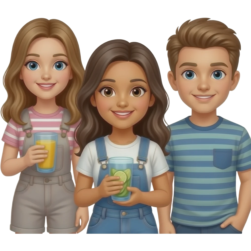 lunchtime with 3 girls and 2 boys emoji