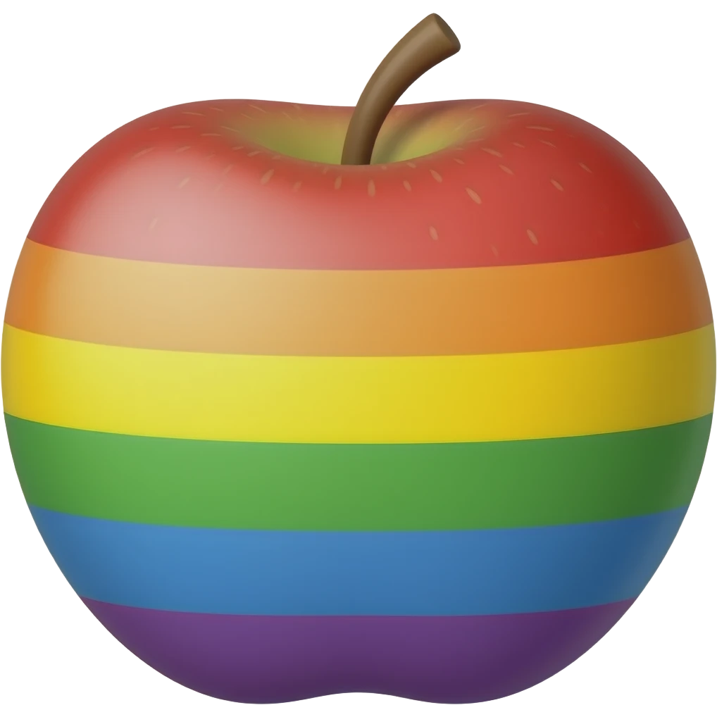 Rainbow apple emoji