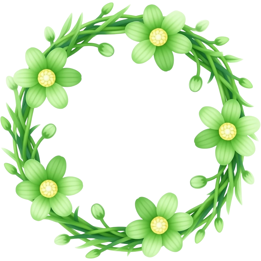 green flowers and vines emoji