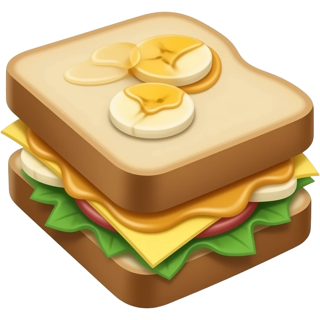 Peanut butter and banana honey sandwich emoji