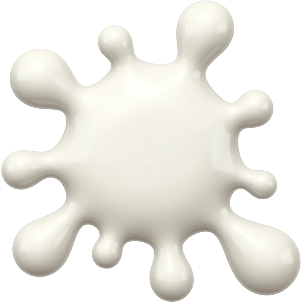 a splat with drops of glossy transparent milky jelly emoji