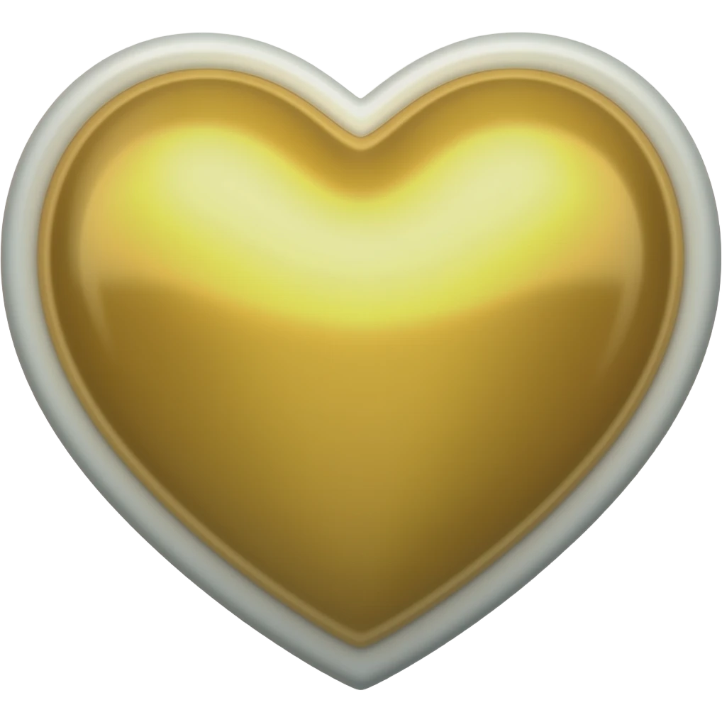 Золотое сердце с белой оправой emoji