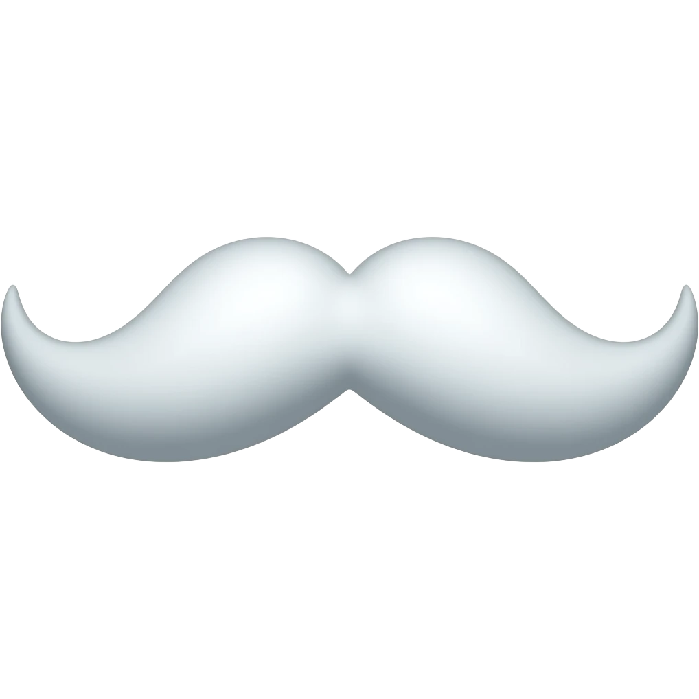 WHITE moustache emoji