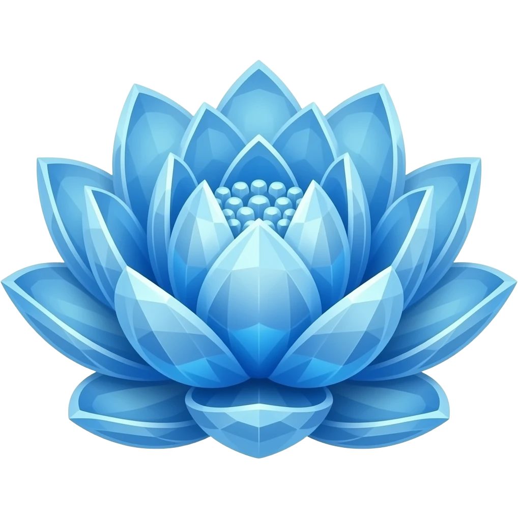 8 petal crystal blue lotus emoji