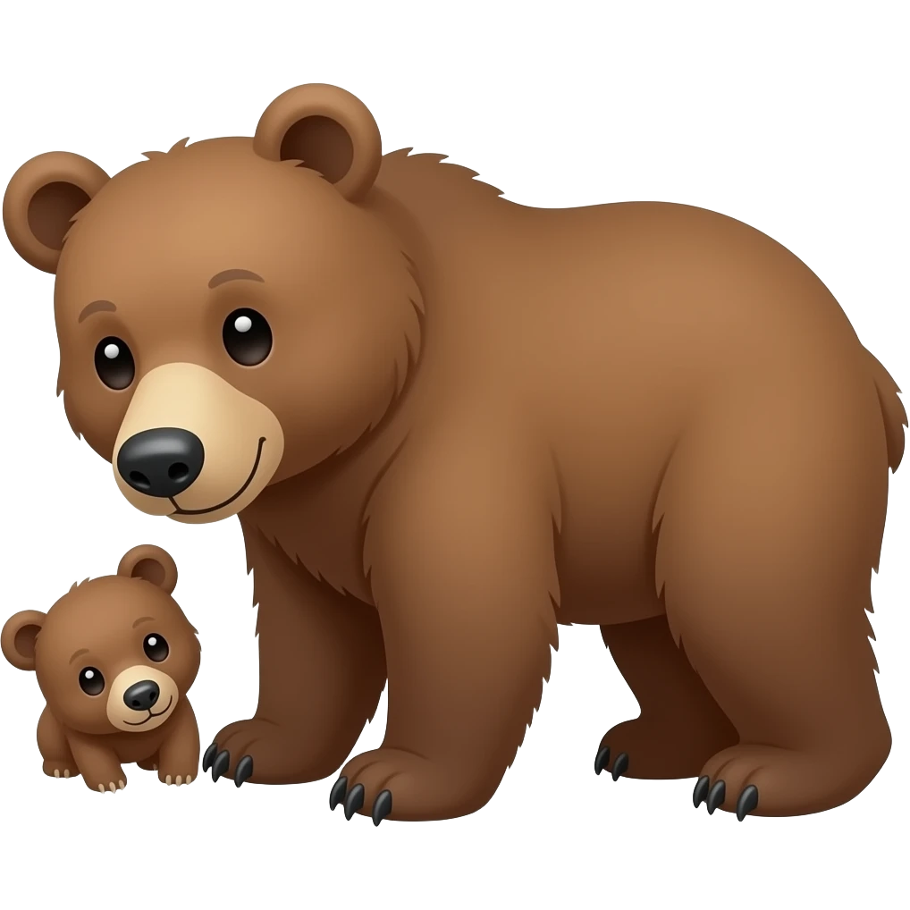 Brown bear and cub emoji