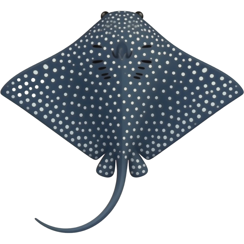 An navy white dots eagle ray emoji