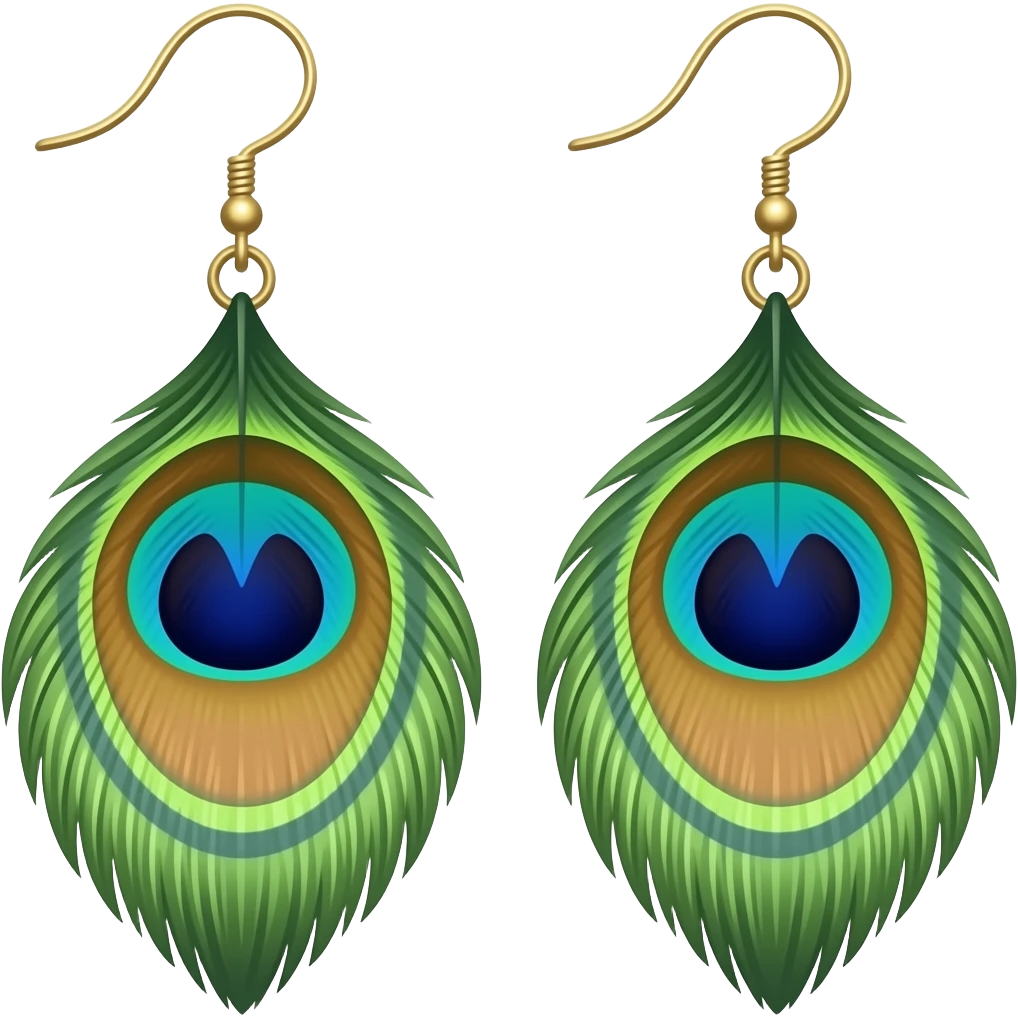 Peacock feather earring emoji