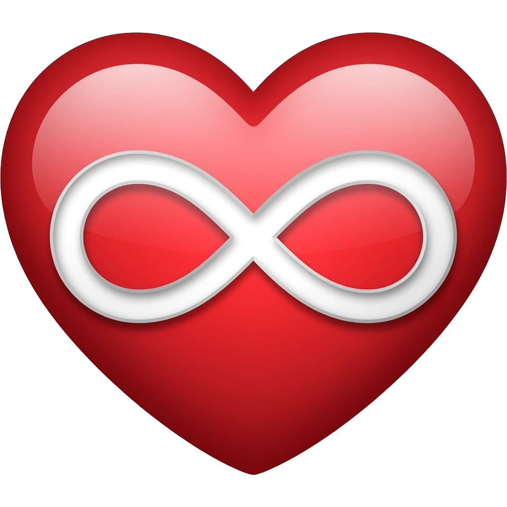 A heart with the sign of true love that last forever emoji