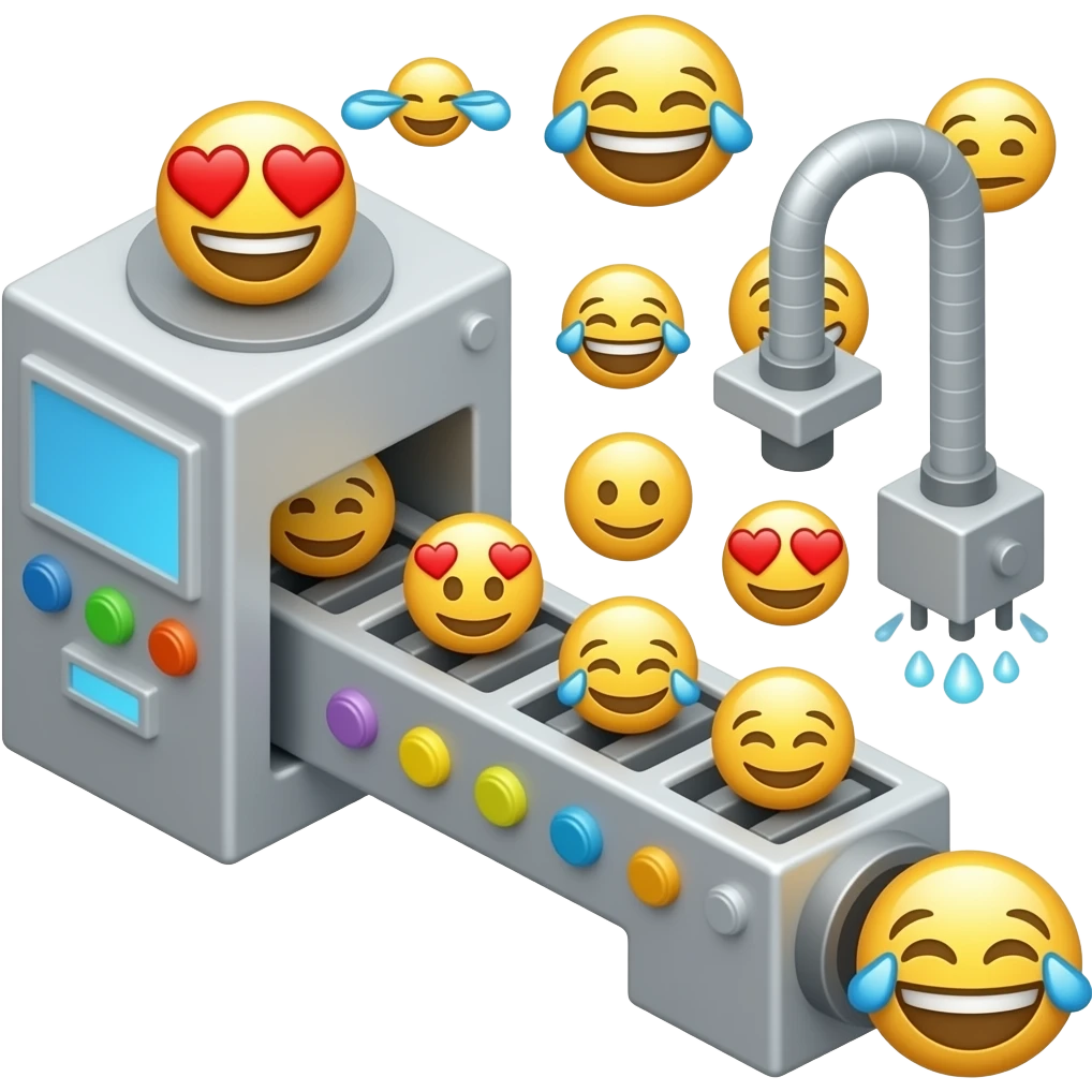 factory machine making emojis emoji