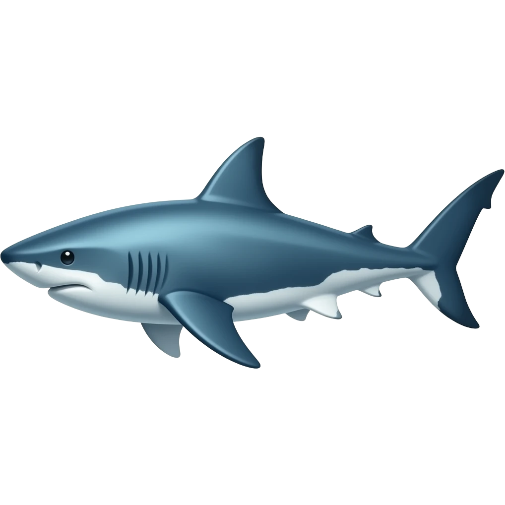 A blue shark emoji