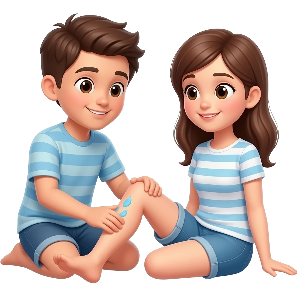 A girl leg massage by a boy emoji