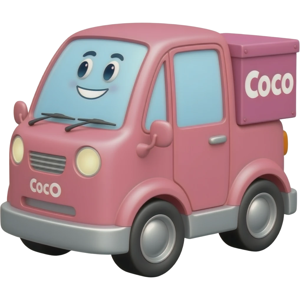 A pink COCO delivery robot emoji