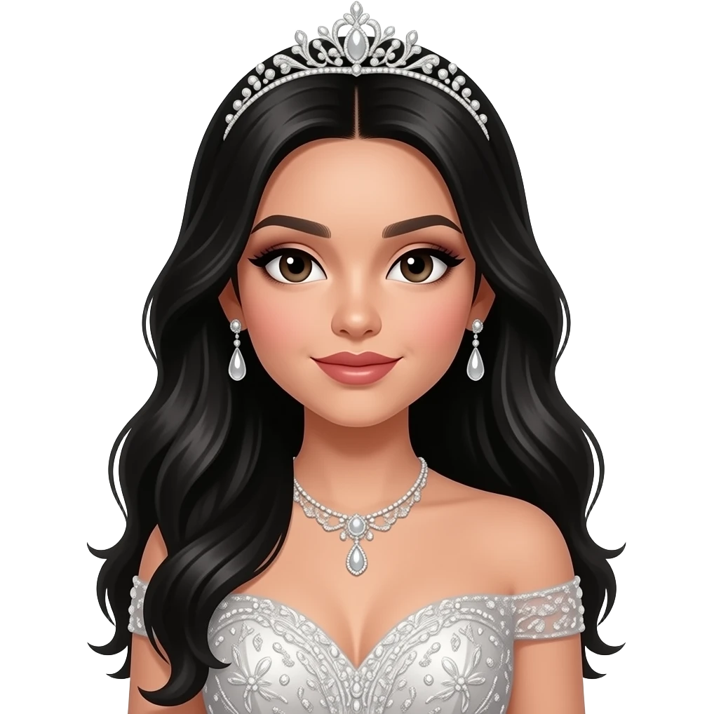 Isabella semenzaio teen girl. Spanish girl with long brow-black hair. She has a beautiful prom dress, a lot of make up and a nice hair style emoji