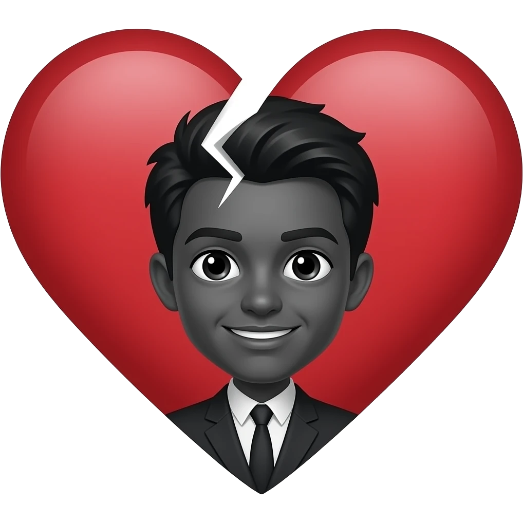 Broken heart in black colour emoji emoji