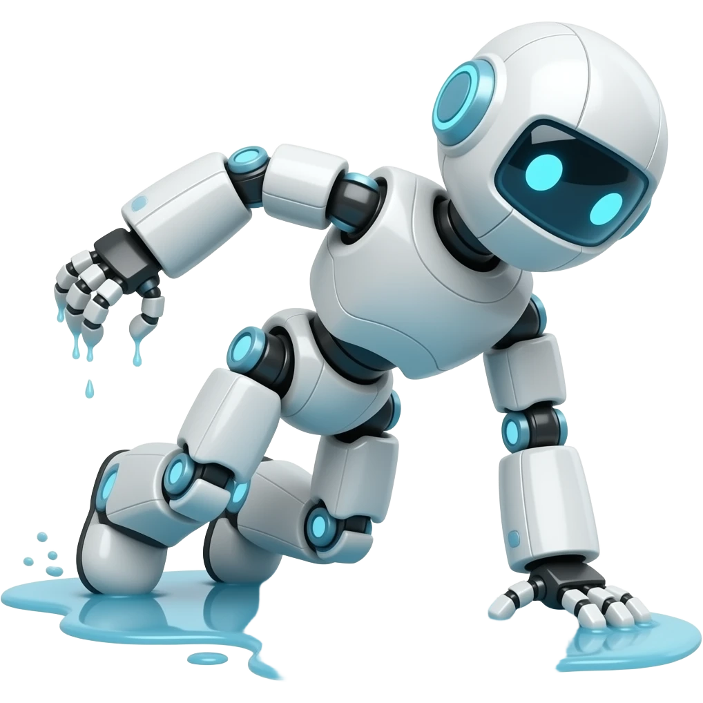 Slipper-footed robot emoji