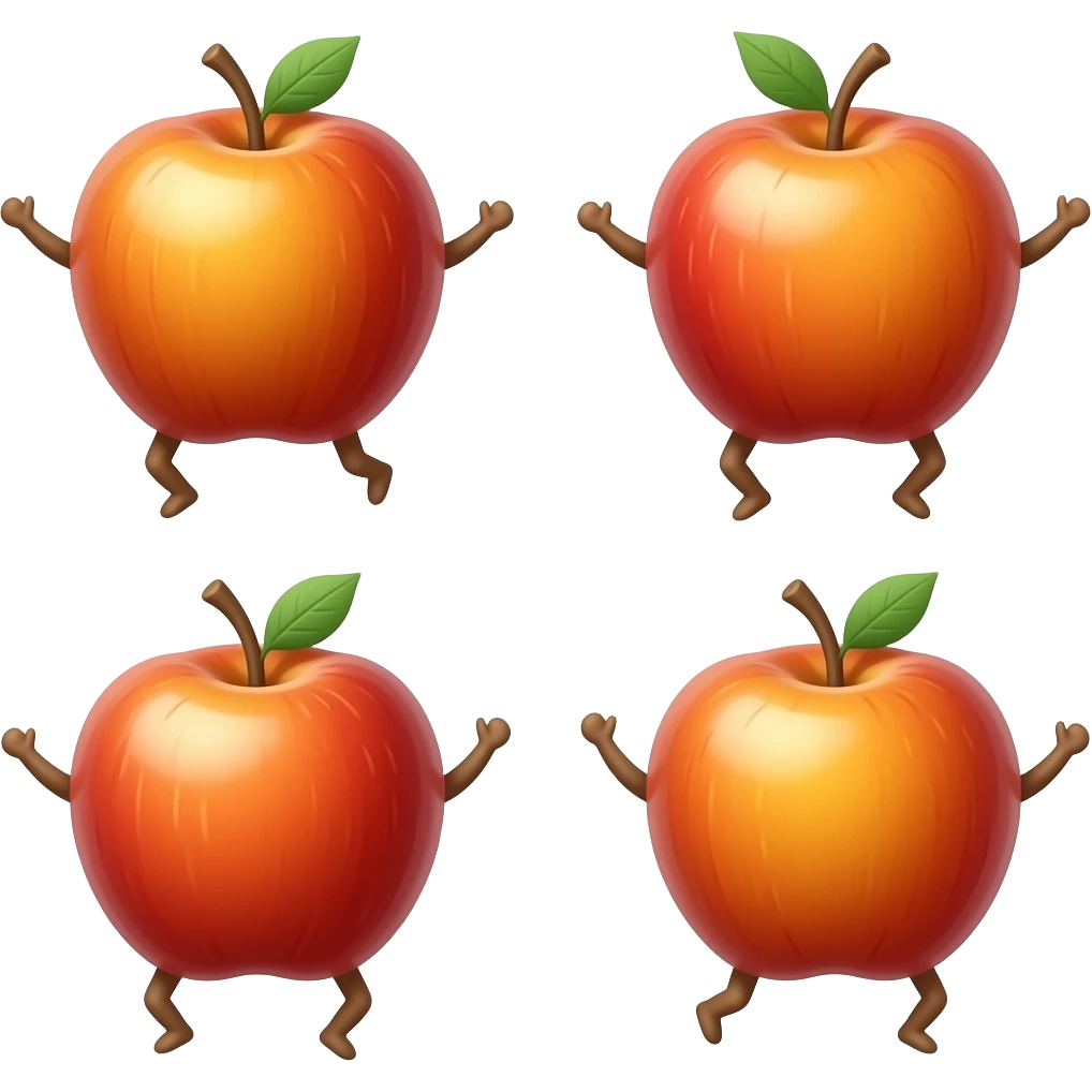 🍎 5 apples dancing emoji