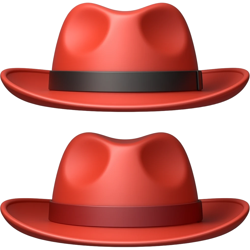 two red hats emoji