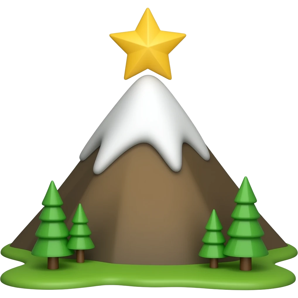 Mountain peak 3d emoji no background emoji