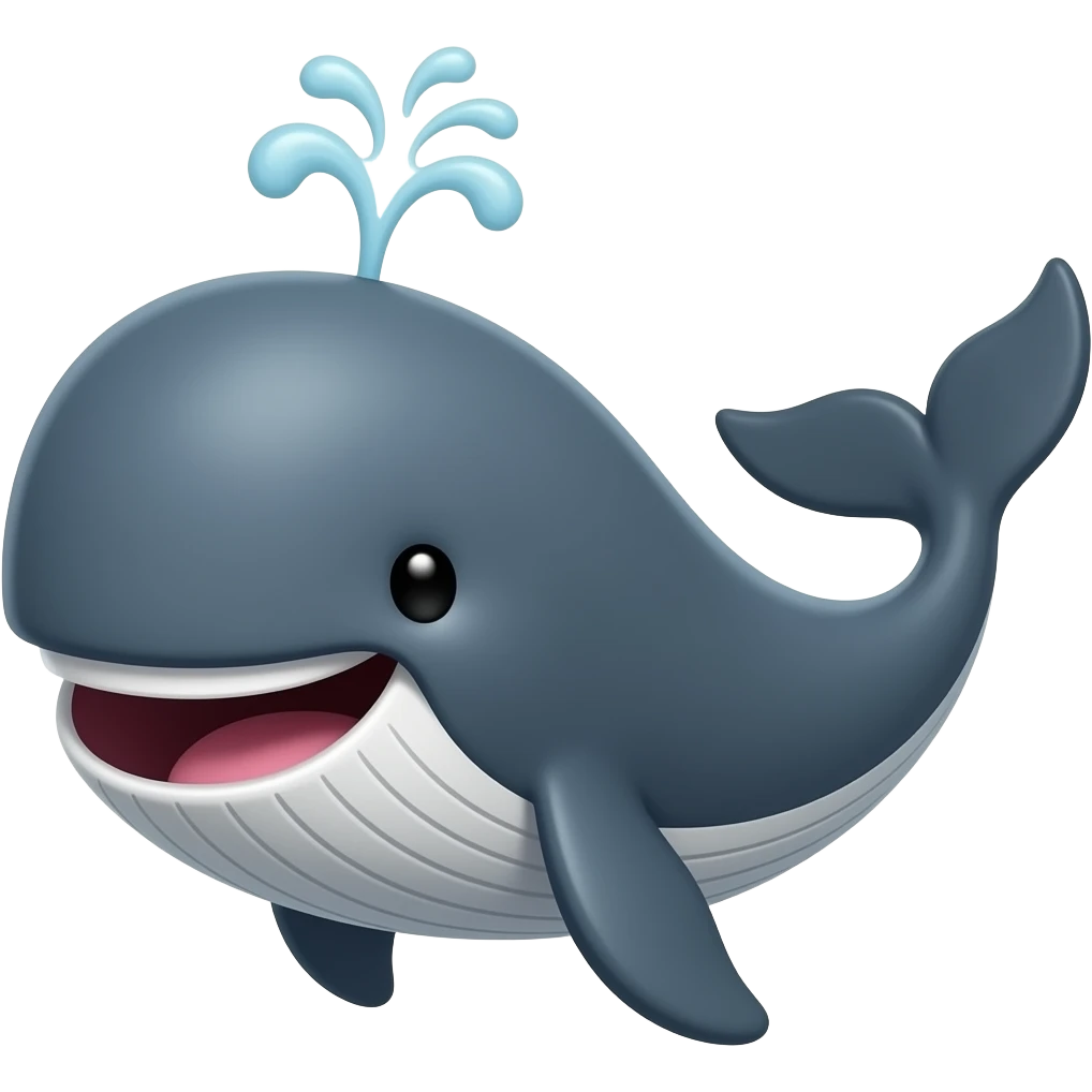 A dizzy and laughing whale emoji