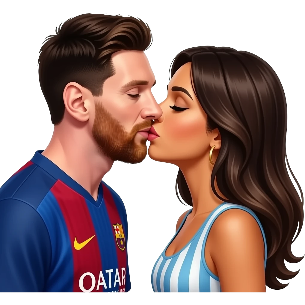 Messi kissing georgina emoji