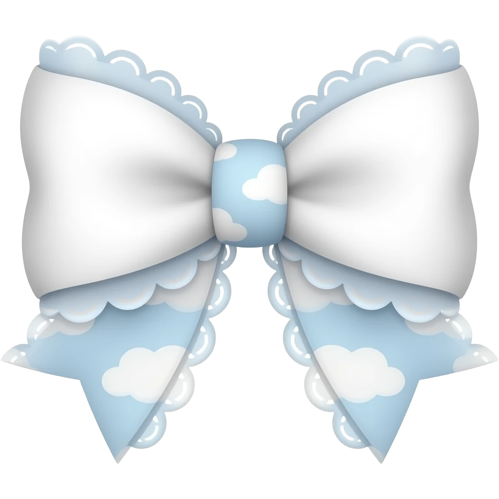 Cute cloudy white bow lace coquette bow emoji