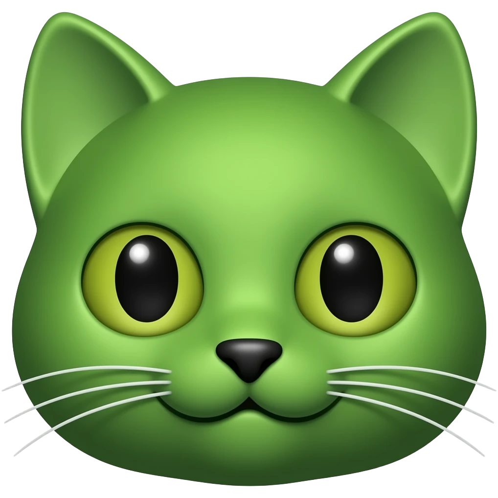 green cat only face emoji