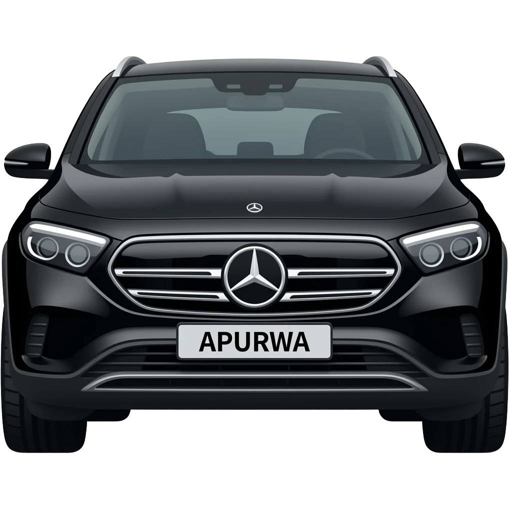 Black Mercedes EQA number APURWA emoji