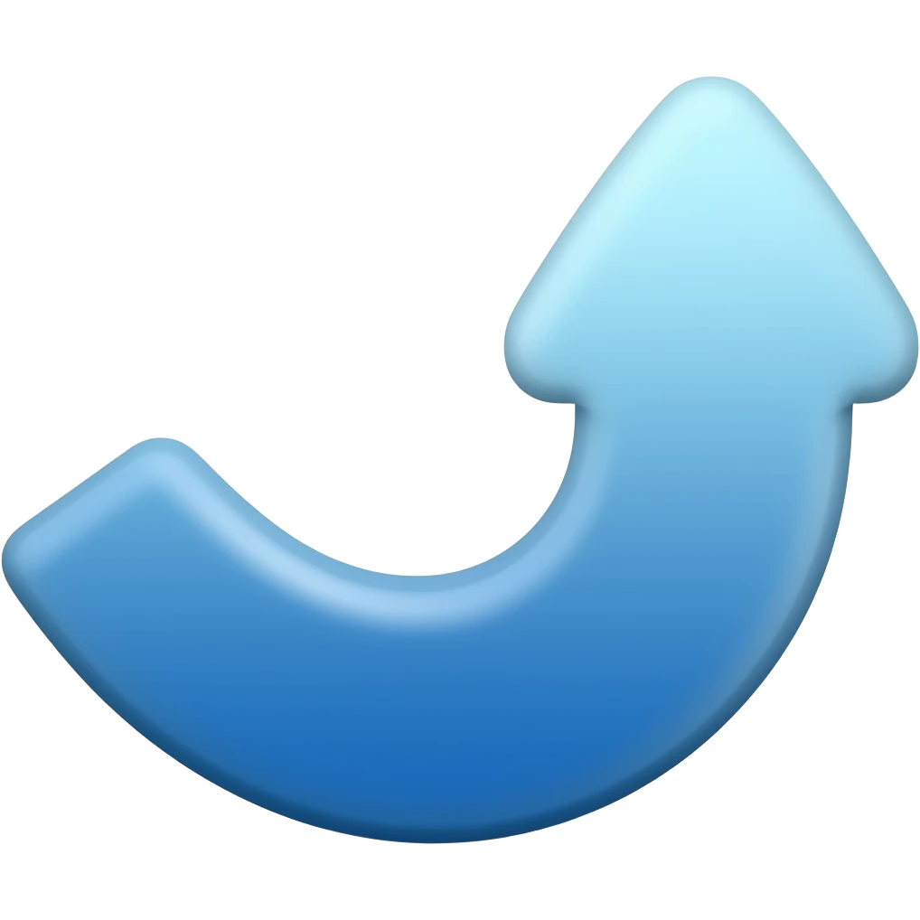 파란색그라데이션이 들어간 곡선 화살표 emoji