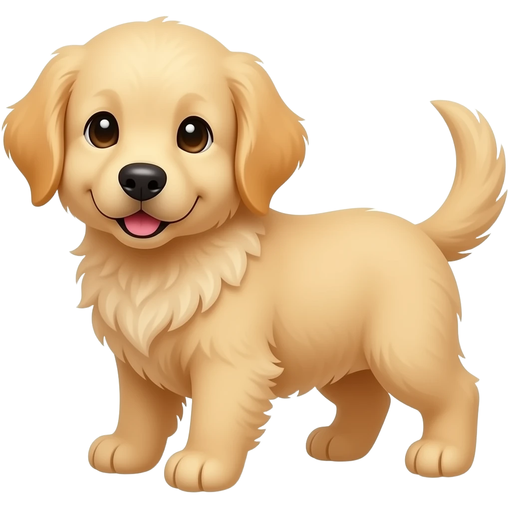 This is a cute Golden Retriever puppy digital illustration emoji