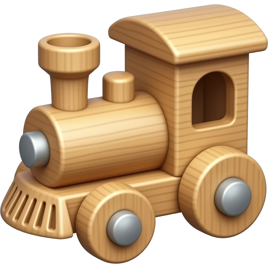 Wooden toy train with magnets emoji
