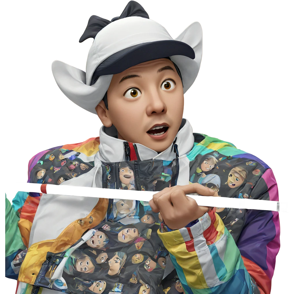 boy in multicolored jacket emoji