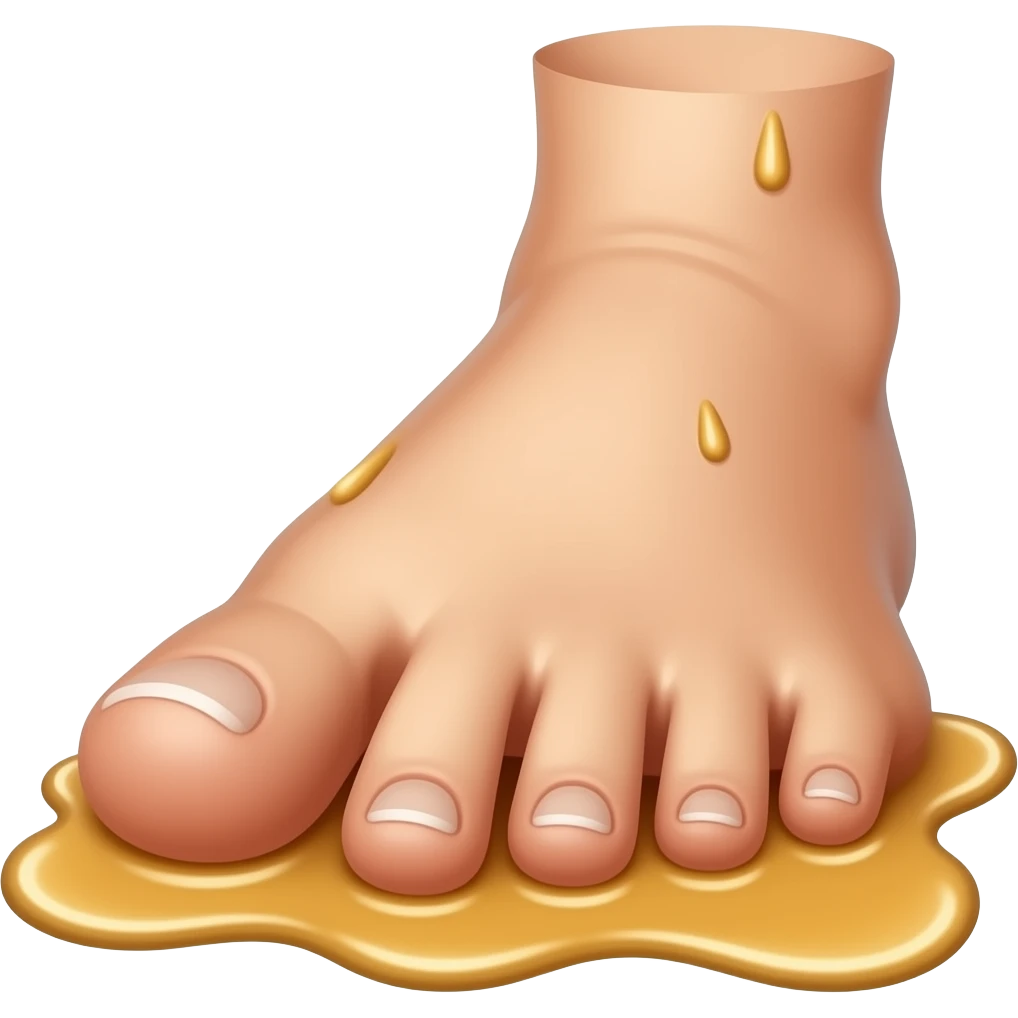 An emoji of the bottom of a stinky sticky foot emoji
