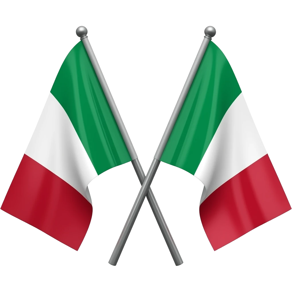 I want 2 Italian flag crossed each other emoji