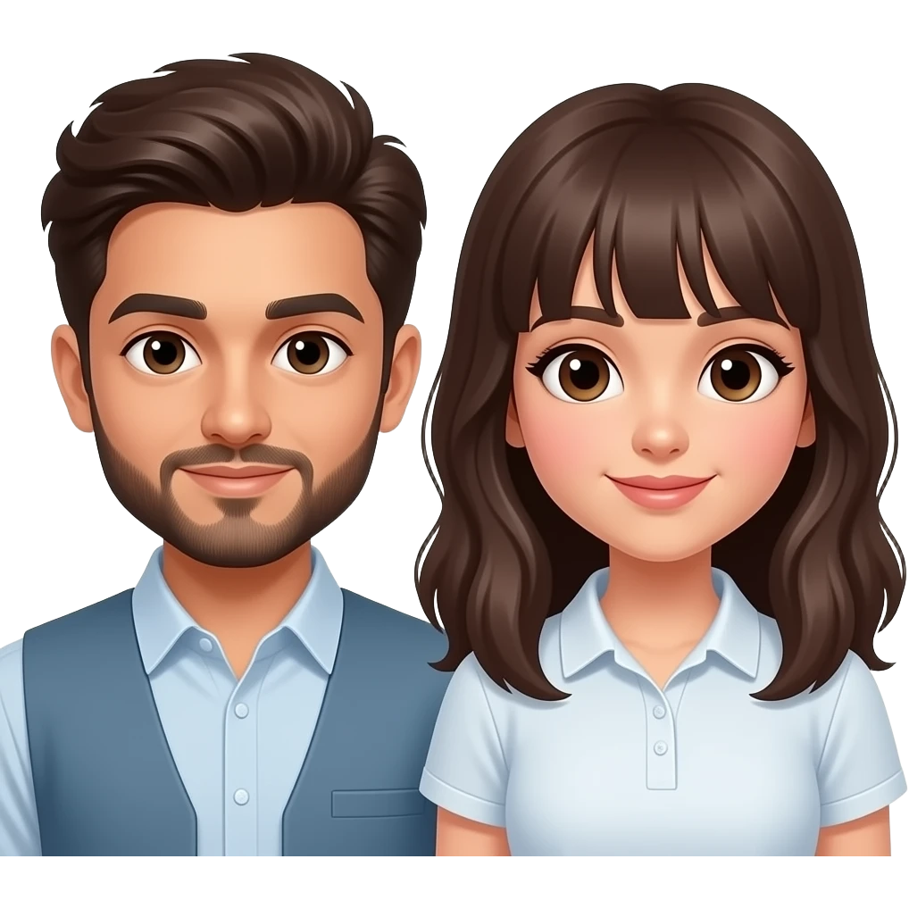 Pakistani guy with brown hair and white girl with dark dark brown hair emoji