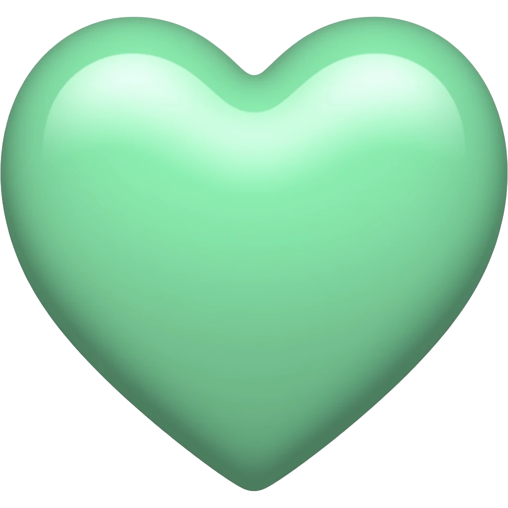 Mint green heart emoji
