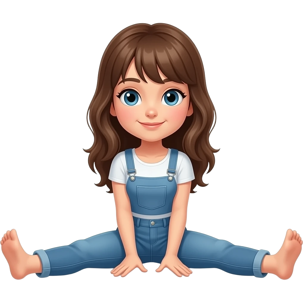 Girl with brown hair doing the splits emoji