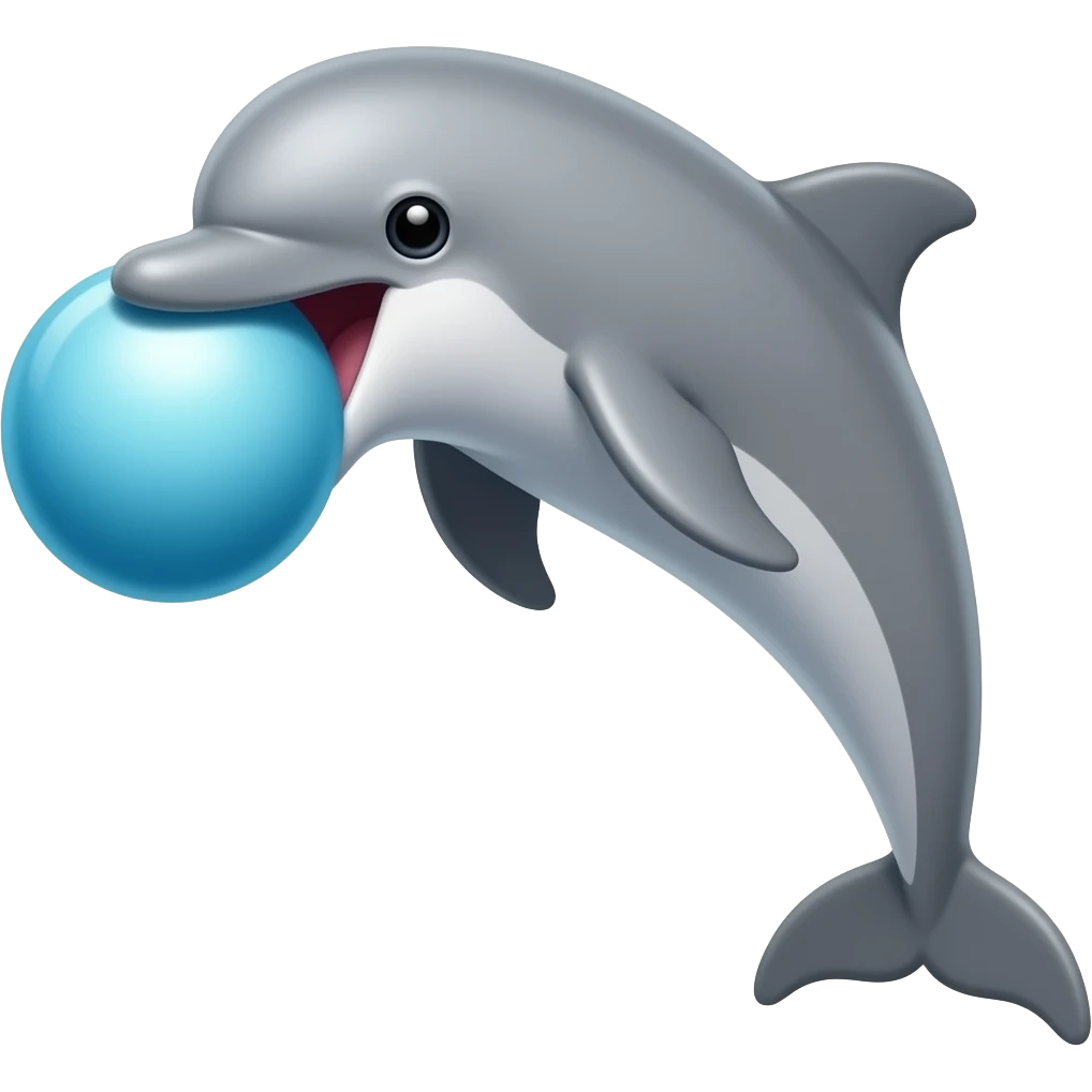 dolphin with big ball in mouth emoji