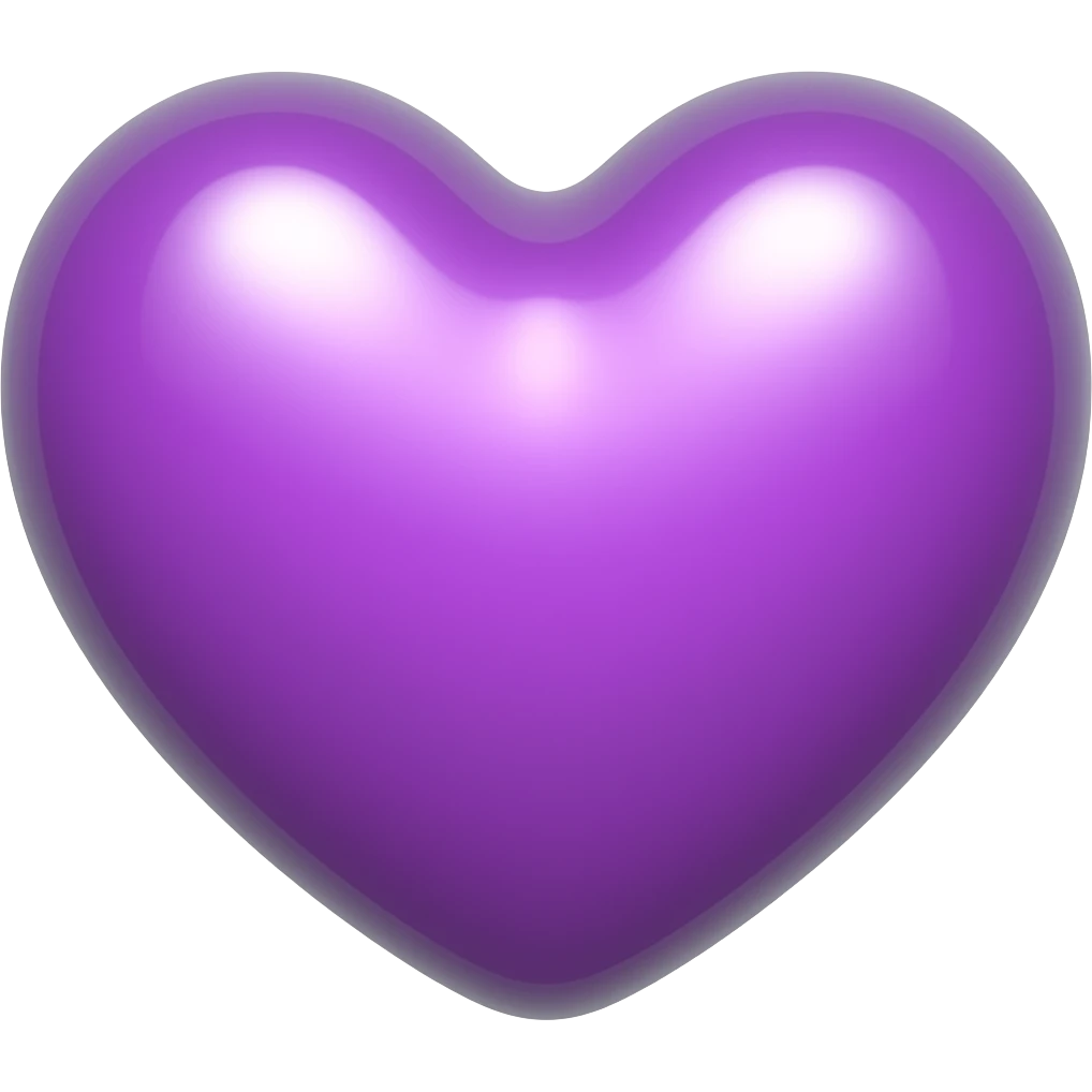 bright purple shiny heart 3D emoji