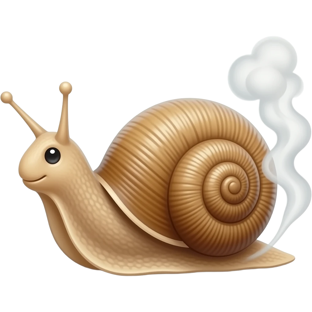 Snail with a puff of smoke following behind it emoji