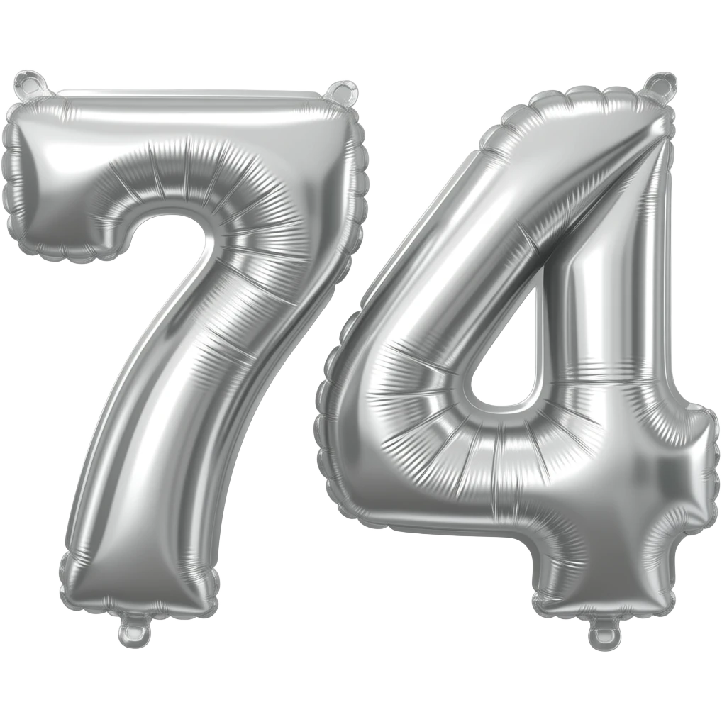 74 in foil balloons emoji