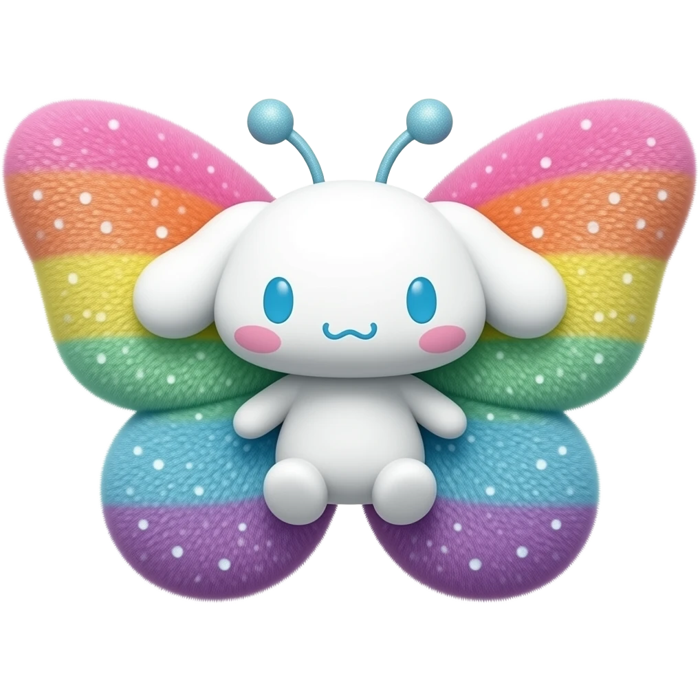 Rainbow sparkly butterfly cinnamoroll plushie by sanrio emoji