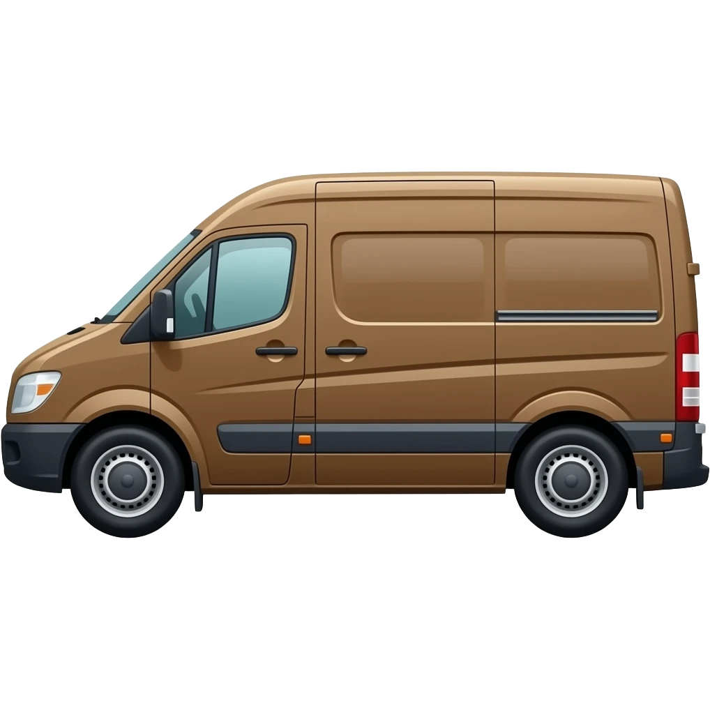 Brown Nissan panel van side view emoji