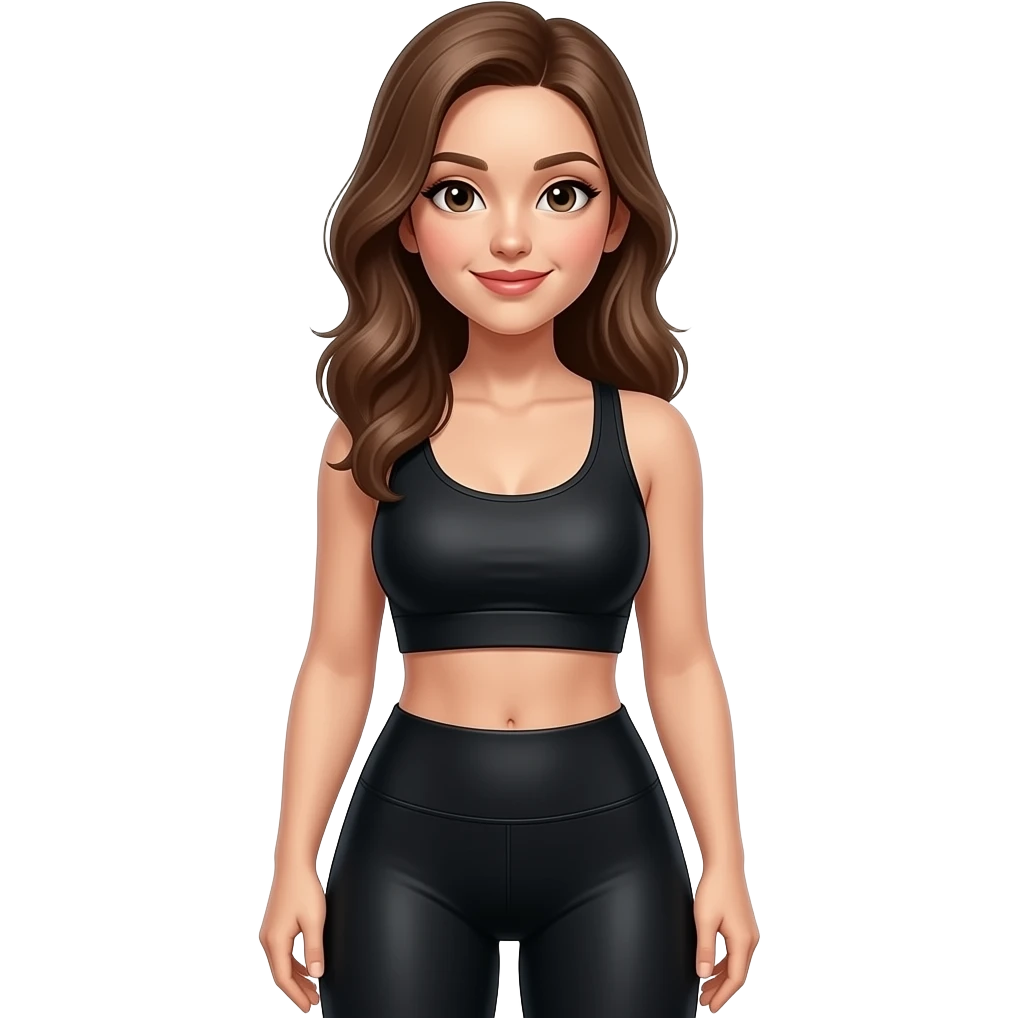Créer une image femmes legging noir crop top noir 42/44taille  4K emoji