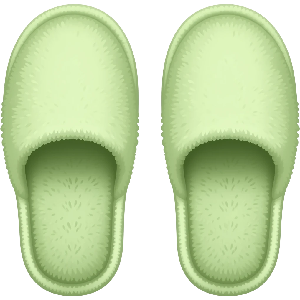 light green home soft slippers emoji