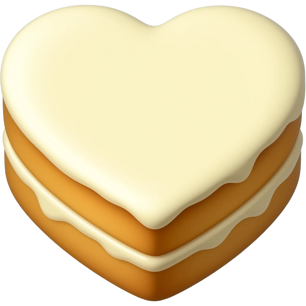 simple heart shaped cake with a glazed vanila cover emoji